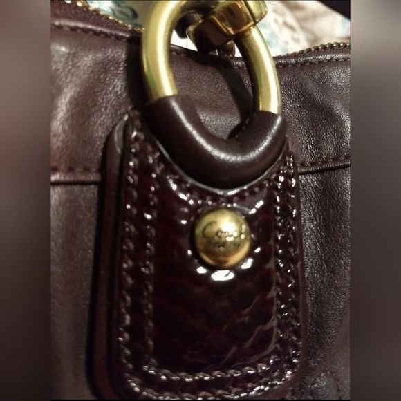 Coach Kristin Spectator Purple Brown Leather North South Zip Tote Bag MSRP $458 - Picture 3 of 12